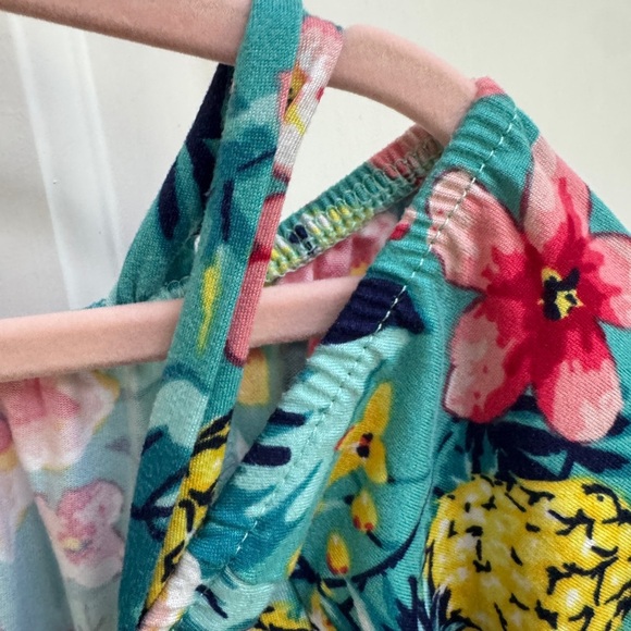 Real Love Toddler Girl Size 4 Floral Tropical Romper - Blue and Yellow - Picture 7 of 9